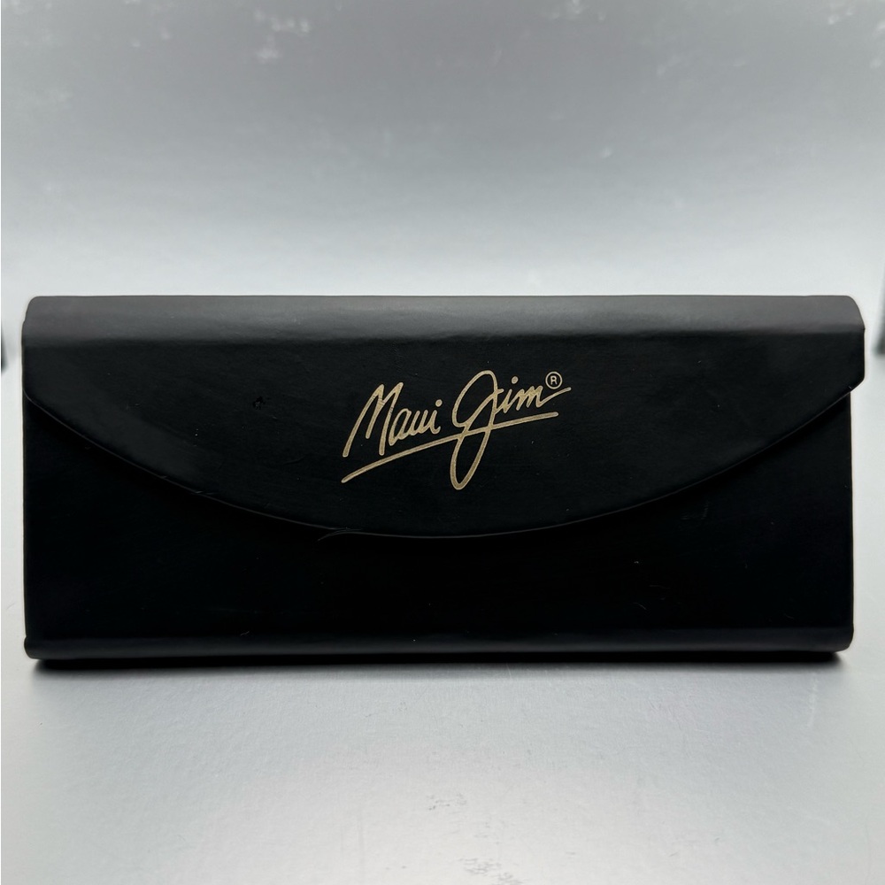 MAUI JIM || Large Black and Gold Trifold Sunglasses Case